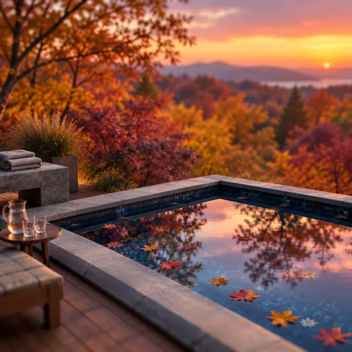 Fall color from the water: private pool hotels where the autumn canopy is the view
