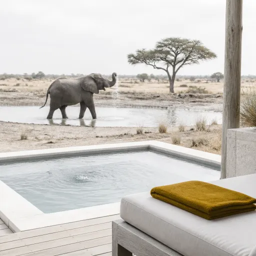 Safari camps where your private plunge pool faces the watering hole